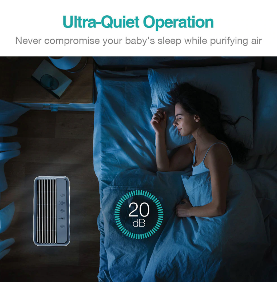 H13 True HEPA Air Purifier 4-stage filter night light sleep mode 