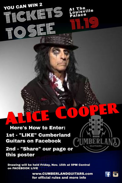 Alice Cooper Tickets Giveaway at Cumberland Guitars