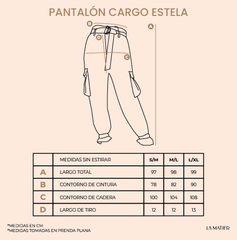 GUÍA DE TALLAS PANTALÓN CARGO ESTELA – La Matier