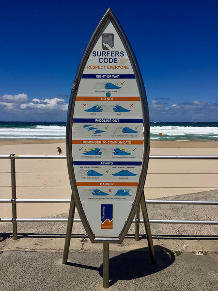 Surfers Code Banner at Sidney Beach