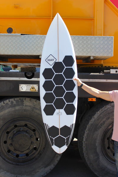 HexaTraction Black Edition on a Hav Surfboard