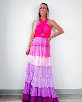 Feeling Flirty Tiered Maxi Dress - Purple Ombre