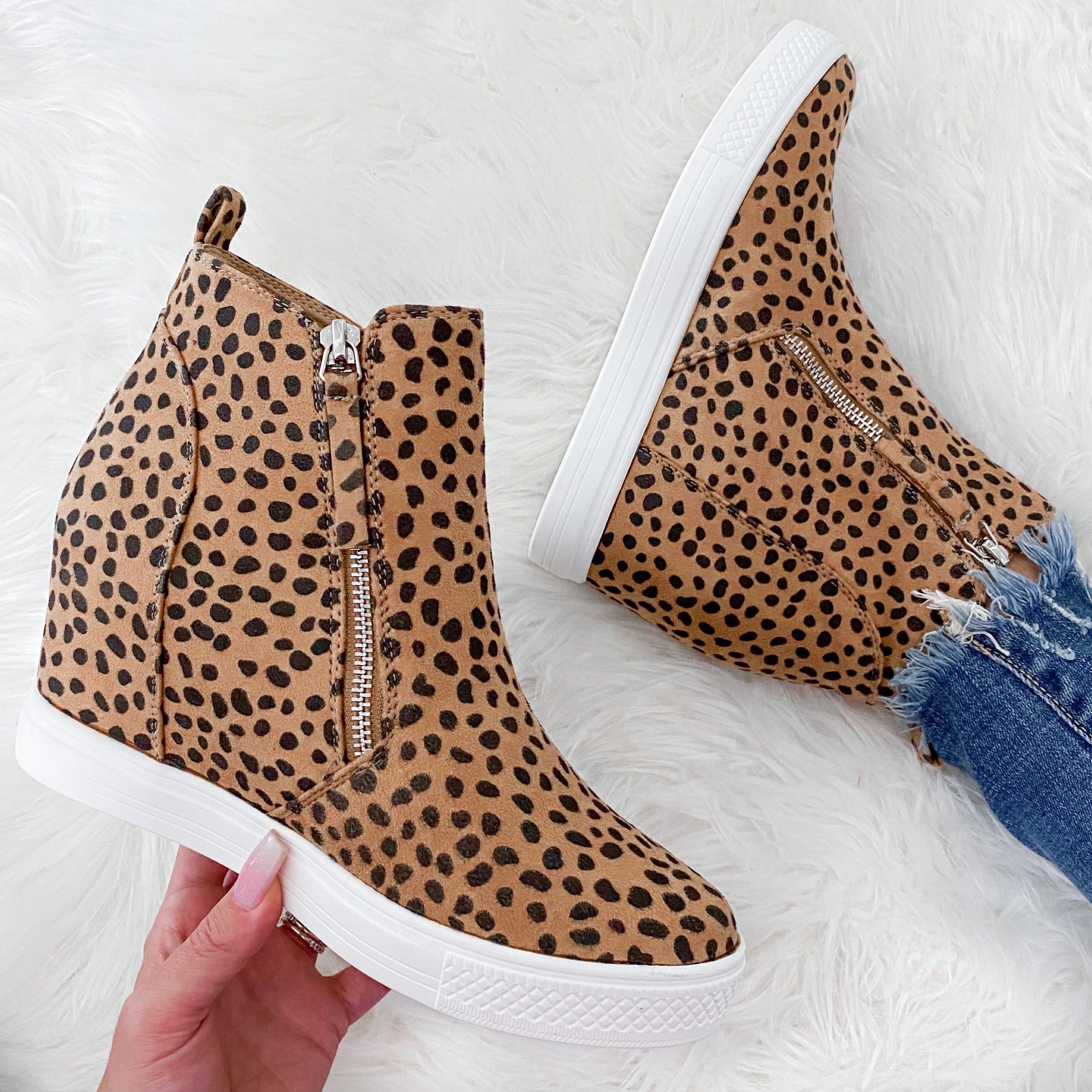 leopard wedge tennis shoes