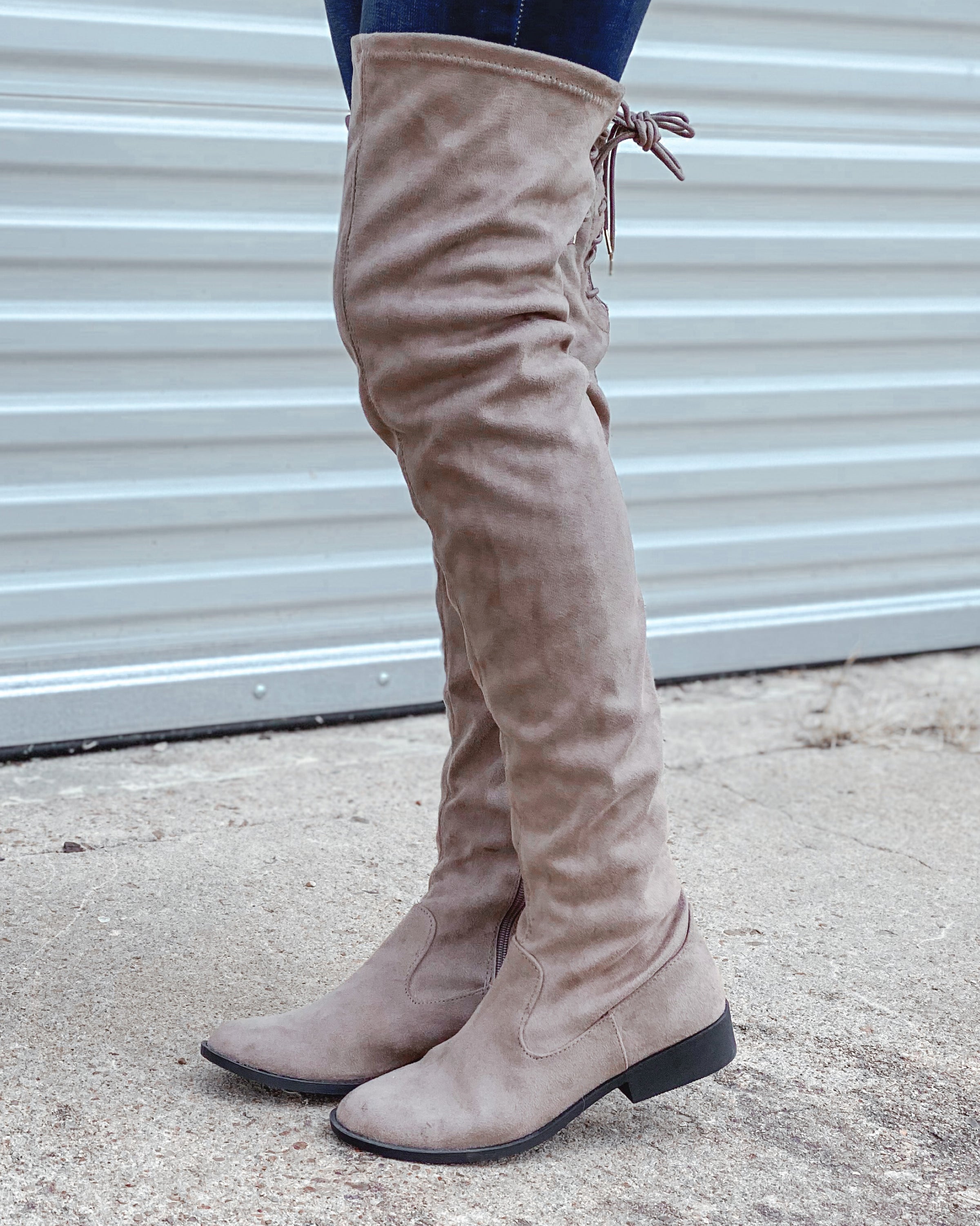 taupe high boots