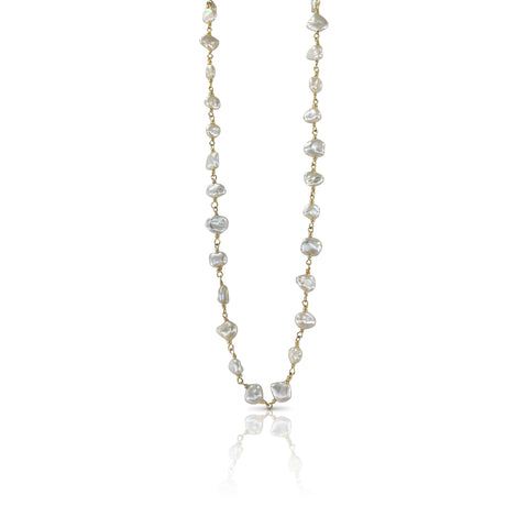 Diamond Bezel Strand Necklace – Baby Gold