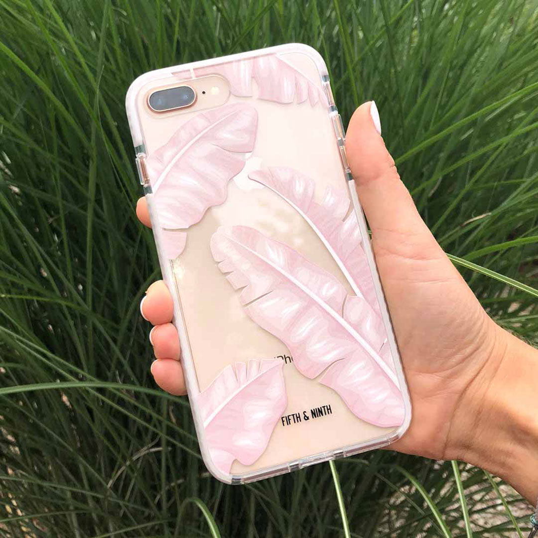 pink banana leaf iPhone case