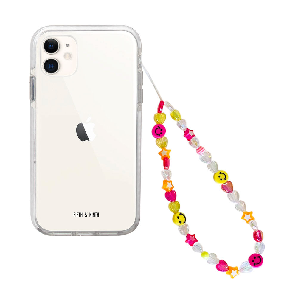 Funky Long Phone Charm Y2K Rainbow Phone Charm Smile Beads 