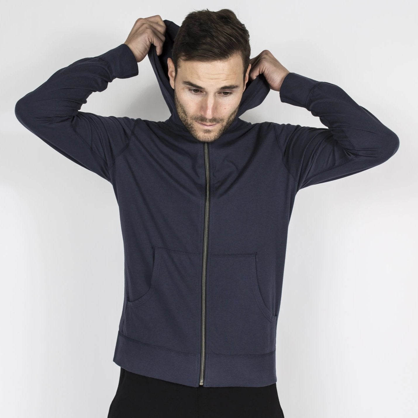 lightweight cotton zip up hoodie