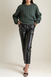 Vintage black leather pants // 4 petite (1132)