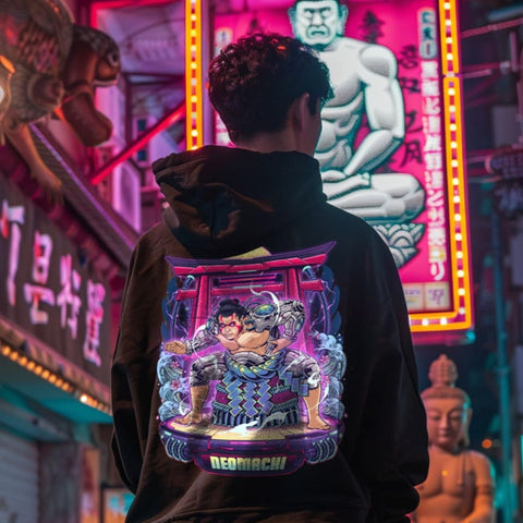 SUMO Kapuzenpullover Cyberpunk schwarz