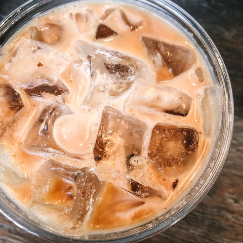 iced dirty chai latte from The Table Farm Bakery in Asheboro NC