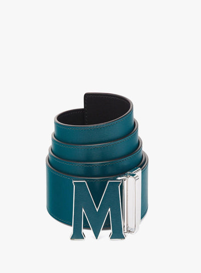 Reversible M-Buckle Monogram Belt Cognac/Blue