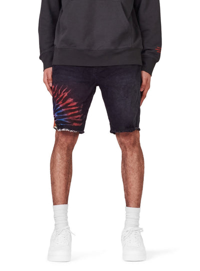 Metro Fusion - Purple Brand P020 Black Monogram Leopard Repair Short - Men’s Shorts Black / 28 / P020-BLRS222