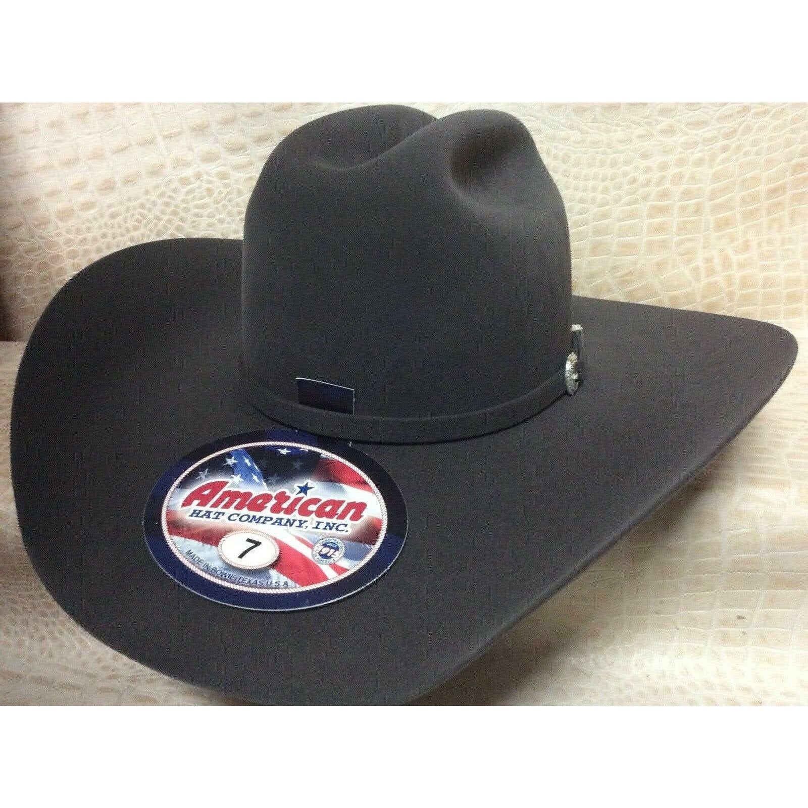 American Hat Co. Steel 7X Beaver Fur Felt Cowboy Hat Western Rodeo Ste ...