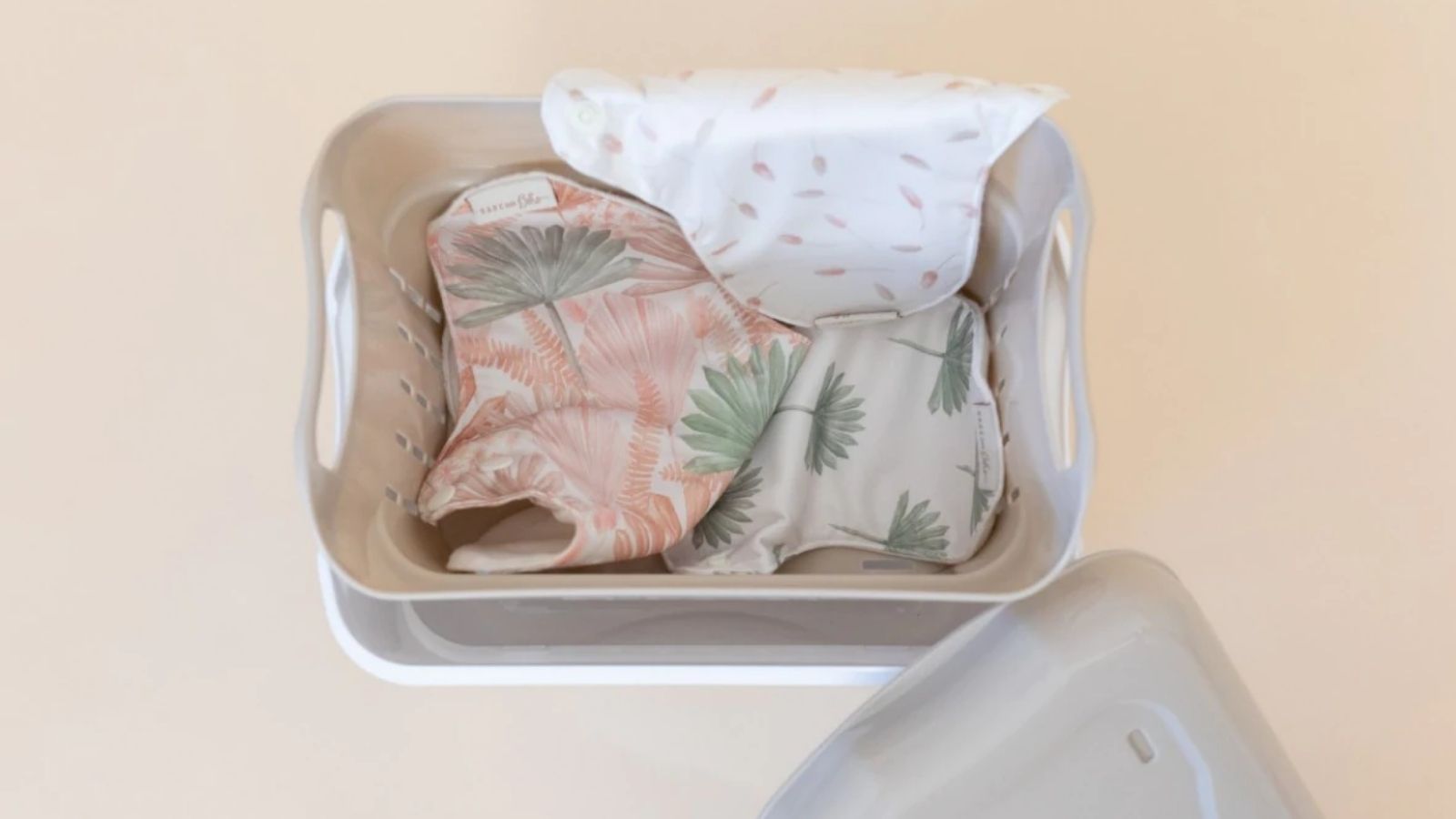 Image of cloth nappies in a dry pail