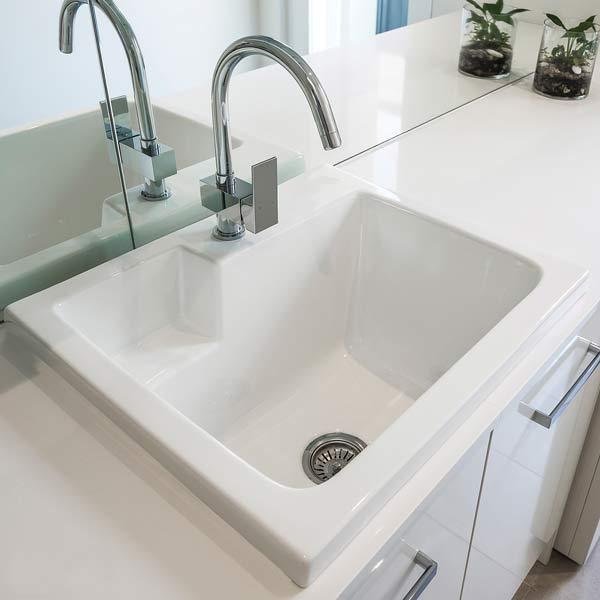Eva Ceramic Laundry Sink 45L 620X550 0T By Seima(Seima P#:Sbc-620-0T) - Burdens Plumbing