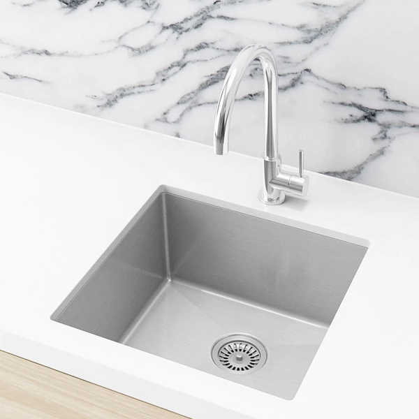 Meir Kitchen Sink Single Bowl 450mm X 450mm - Brushed Nickel - Burdens Plumbing
