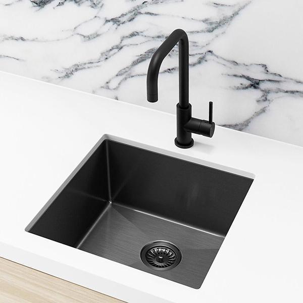 Meir Single Bowl Pvd Kitchen Sink 450mm - Brushed Gun Metal - Burdens Plumbing