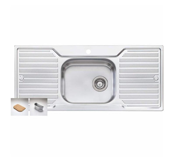 Oliveri Diaz Single Bowl Topmount Sink With Dbl Drainer 1Th - Burdens Plumbing