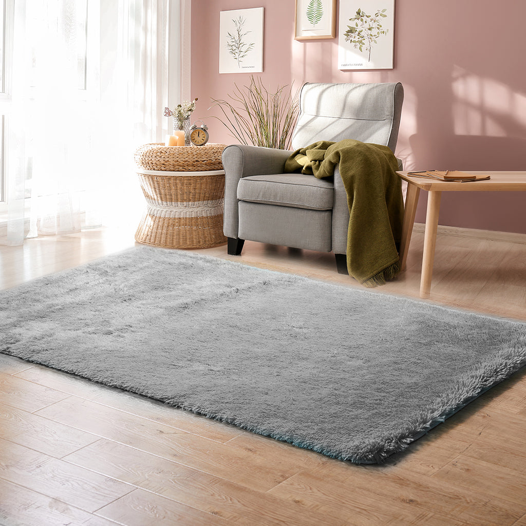 Designer Soft Shag Shaggy Floor Confetti Rug Carpet Home Decor 300x200cm Grey