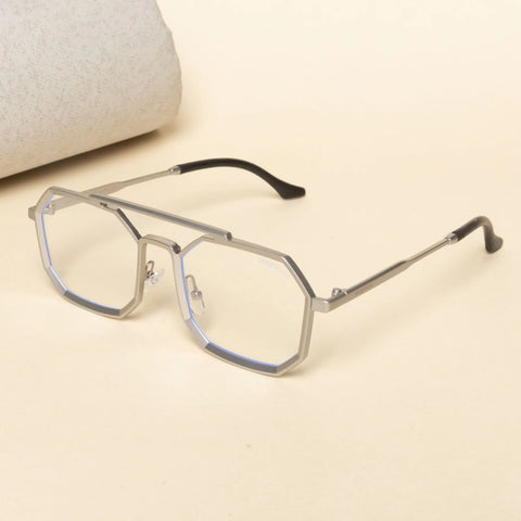 Commando Silver Clear Edition Octagon Sunglasses – Sleek, Modern Design with a Unique Octagon Shape