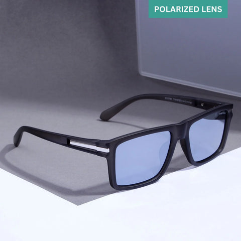 Twister Grey Silver Mercury Polarized Rectangle TR90 Sunglasses with sleek frame and mirrored lenses for stylish UV protection