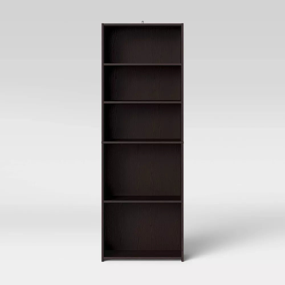 5 Shelf Bookcase Espresso Brown -Room Essentials
