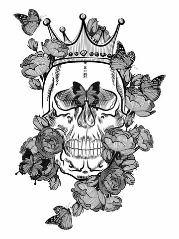 Monochrome Skull Tattoo Design