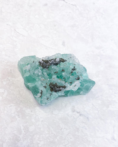 Green Fluorite With Pyrite - 114