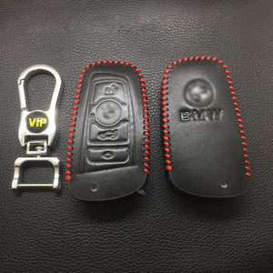 Leather Case for BMW F Series 4 Buttons Smart Card Car Key - 5 Sets