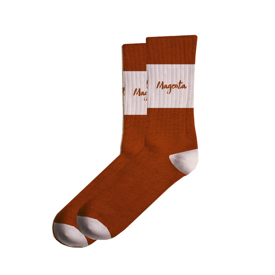 Magenta Brush Socks - Auburn