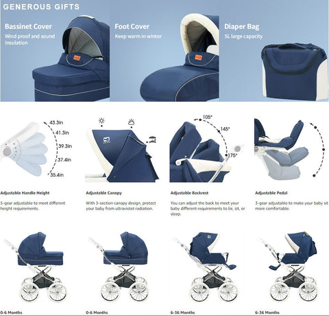 Radiation Protection Baby Stroller Which can be  Ajust the back To Let Baby Lie, Sit, Or Sleep