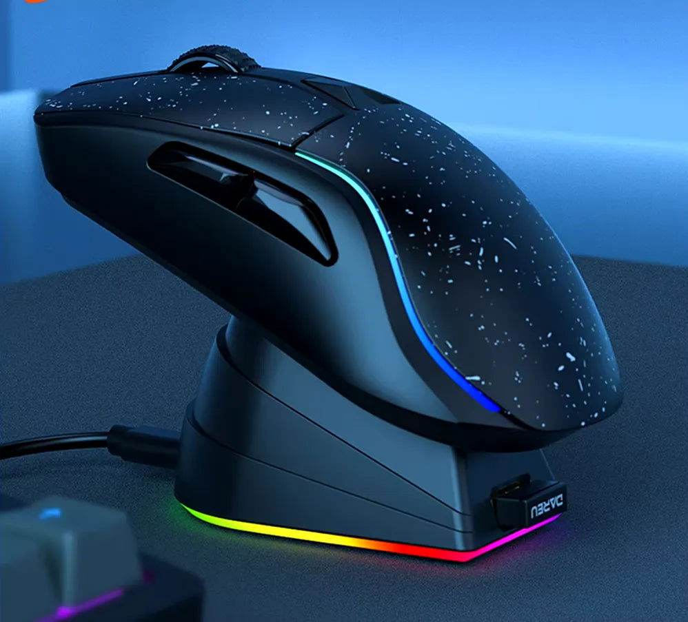 PC Gaming Mouse Tri-mode Connect Bluetooth Wired 2.4G Wireless Mouse with Charging Base
