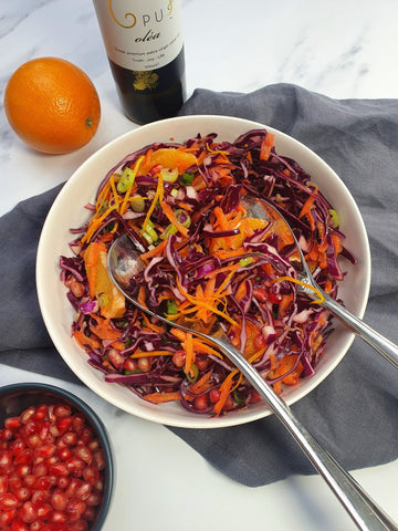 red cabbage and orange winter salad