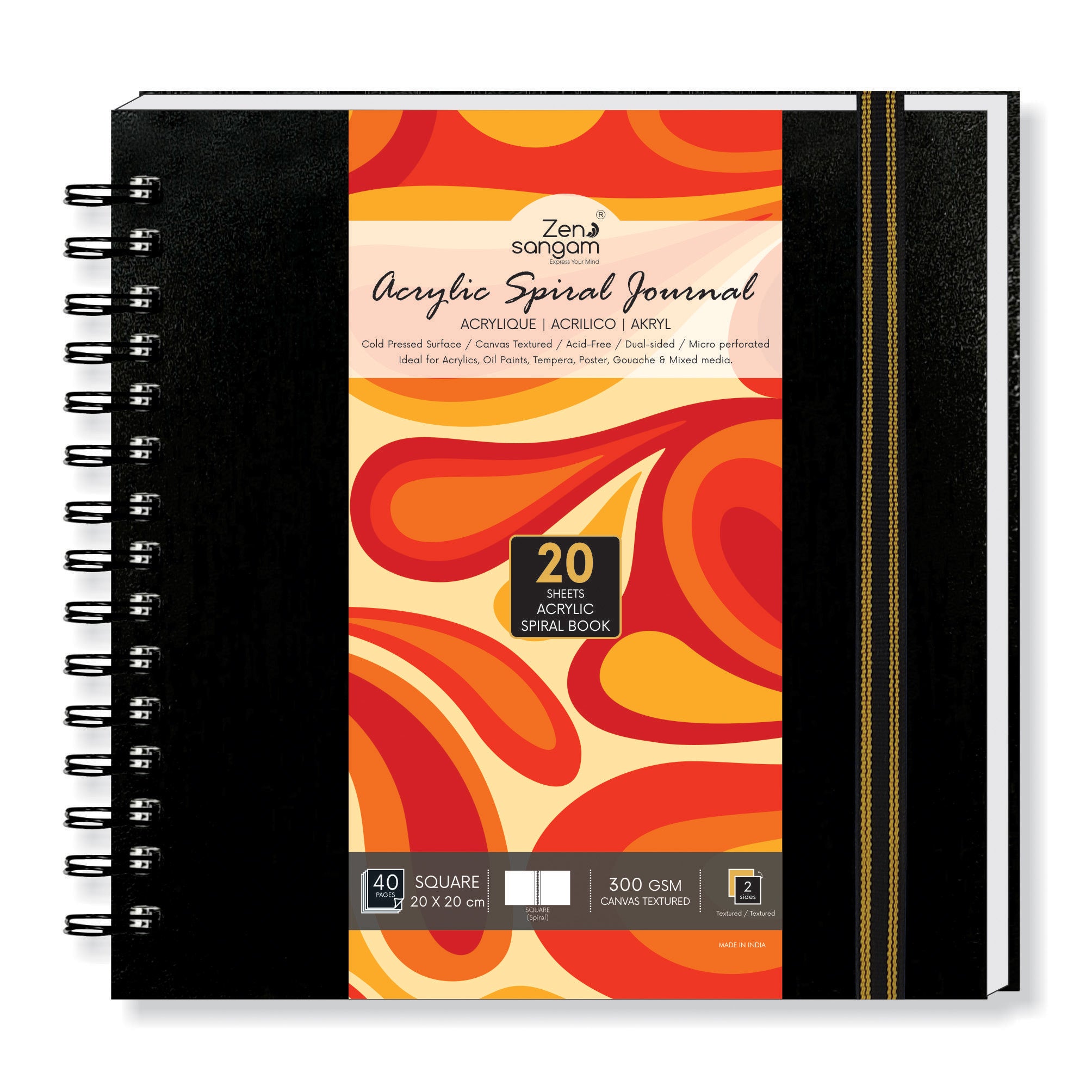 Zen Sangam Express your Mind Zen Black Paper Sketchbook Journal, A5  (Portrait) - 250GSM - 40 Sheets (80 Pages) - Wiro Spiral Black paper sketch  book Sketch Pad Price in India - Buy Zen Sangam Express your Mind Zen Black  Paper Sketchbook