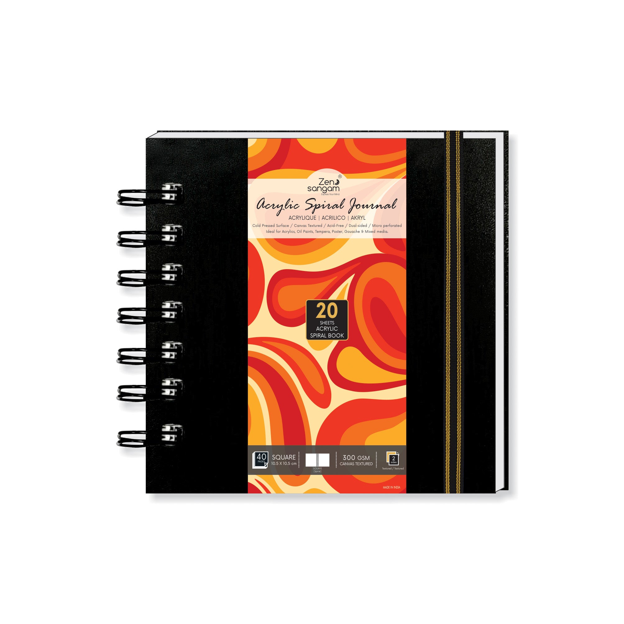 Zen Sangam Express your Mind Zen Black Paper Sketchbook Journal, A5  (Portrait) - 250GSM - 40 Sheets (80 Pages) - Wiro Spiral Black paper sketch  book Sketch Pad Price in India - Buy Zen Sangam Express your Mind Zen Black  Paper Sketchbook