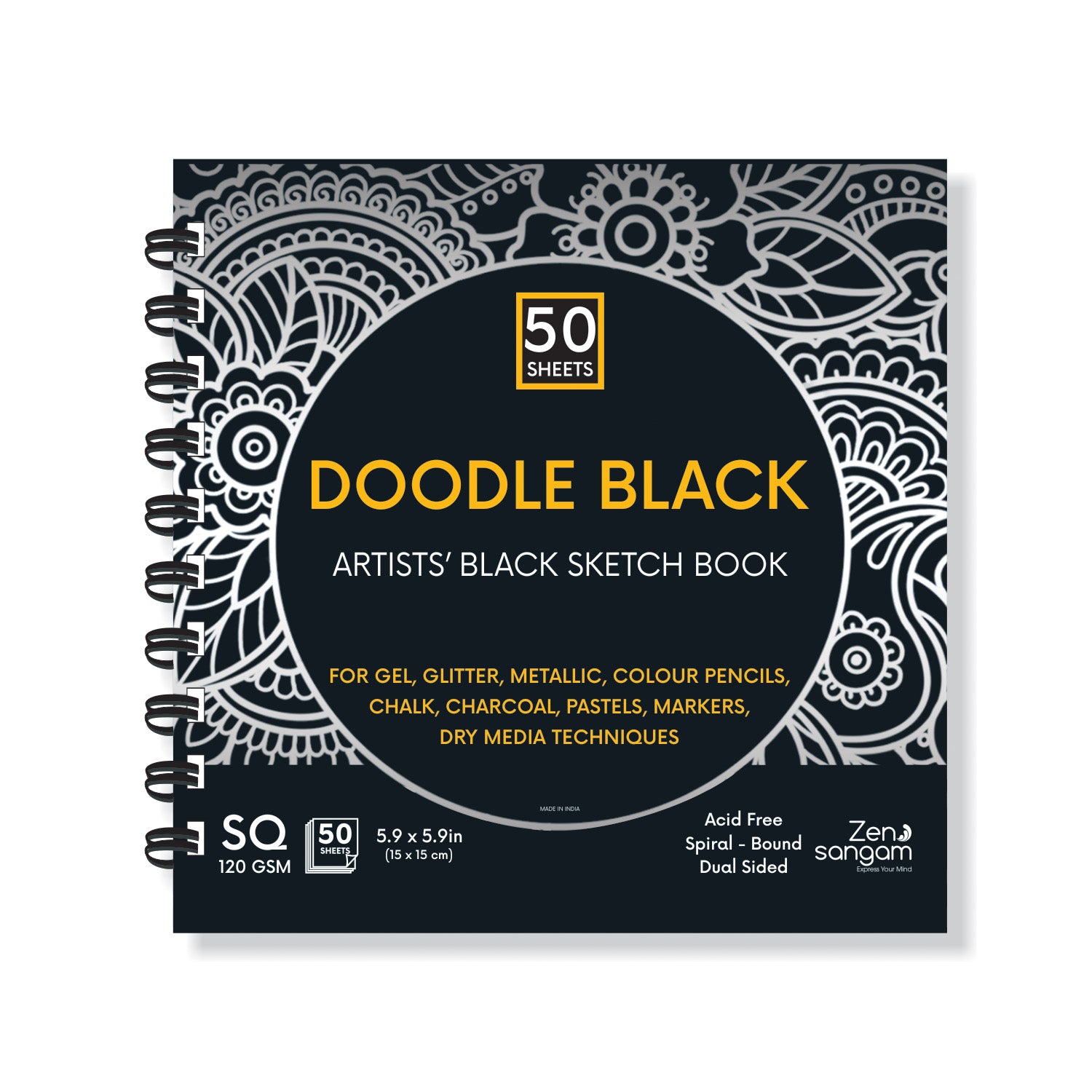 Black Paper Sketchbook ( /150gsm) Double sided Spiral Sketch - Temu