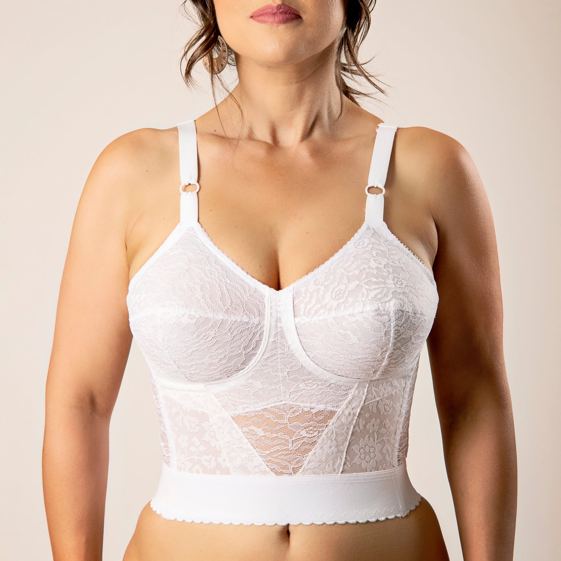 Rago Style 2202 - Long Line “Expandable Cup” Bra, 34D, Black at   Women's Clothing store: Garters
