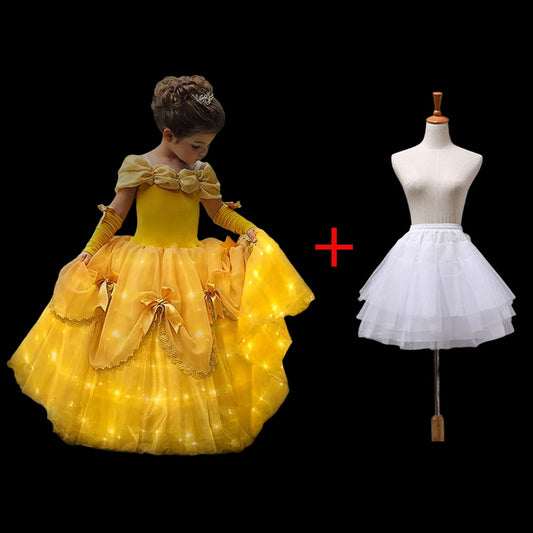  UPORPOR Light Up Dress Tiana Costume for Girls