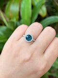 Natural Indicolite Blue Tourmaline 2.07ct Ring Set With Natural Diamonds In 18K White Gold Fine Jewellery Singapore