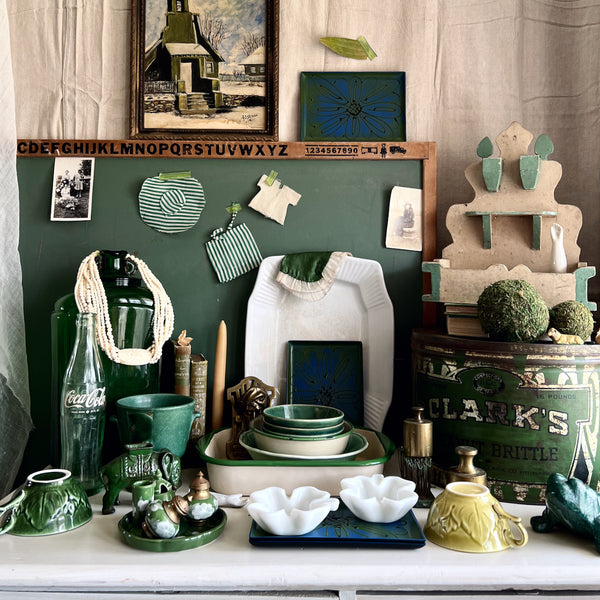 vintage green decor, st patricks day, eco friendly, sustainable living, green love