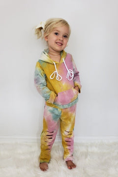 Mustard Tie Dye Girl Sweatsuit