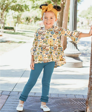 Ethereal Blue Ruffle Leggings