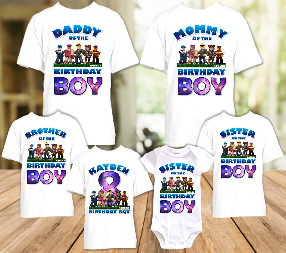 Roblox Birthday Party Personalized T Shirt Or Onesie 6 Pack Rb6p Shirts And Tutus - roblox onesie