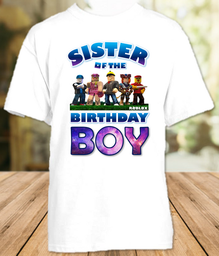 Roblox Birthday Party Personalized Sibling Brother T Shirt Or Onesie Shirts And Tutus - roblox onesie