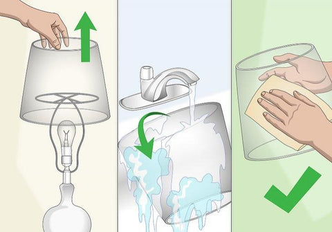 How to clean glass lampshade