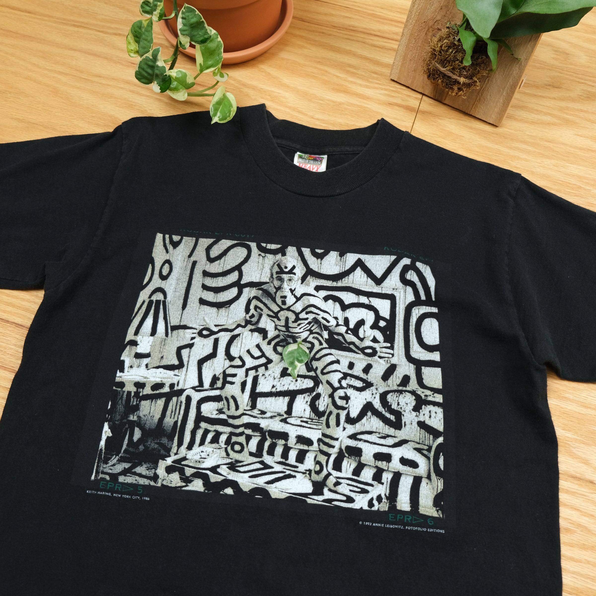 希少 90s Keith Haring×Annie Leibovitz Tシャツ-