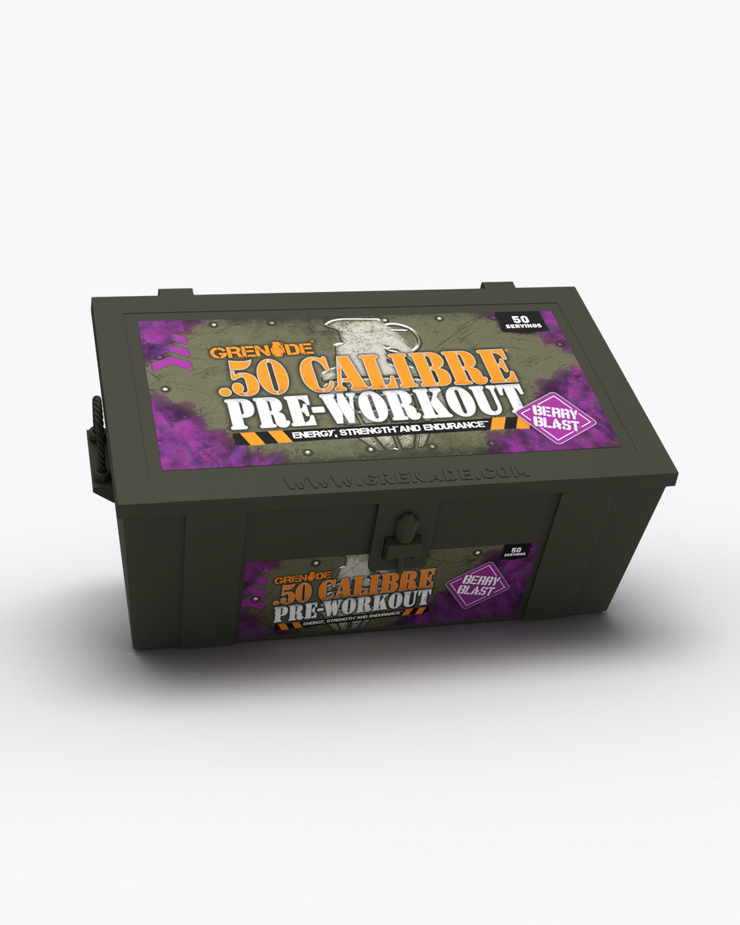 Grenade | 50 Calibre Ammo Box Berry Blast | £10 off subscribing to email list | Loyalty discounts and FREE delivery over £40