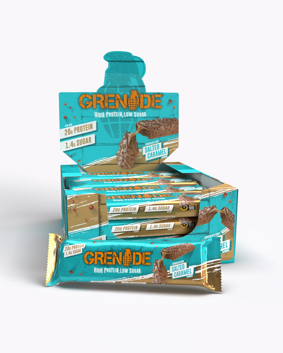 Grenade | Chocolate Chip Salted Caramel Protein Bar - FREE SHIP | £10 off subscribing to email list | Loyalty discounts and FREE delivery over £40