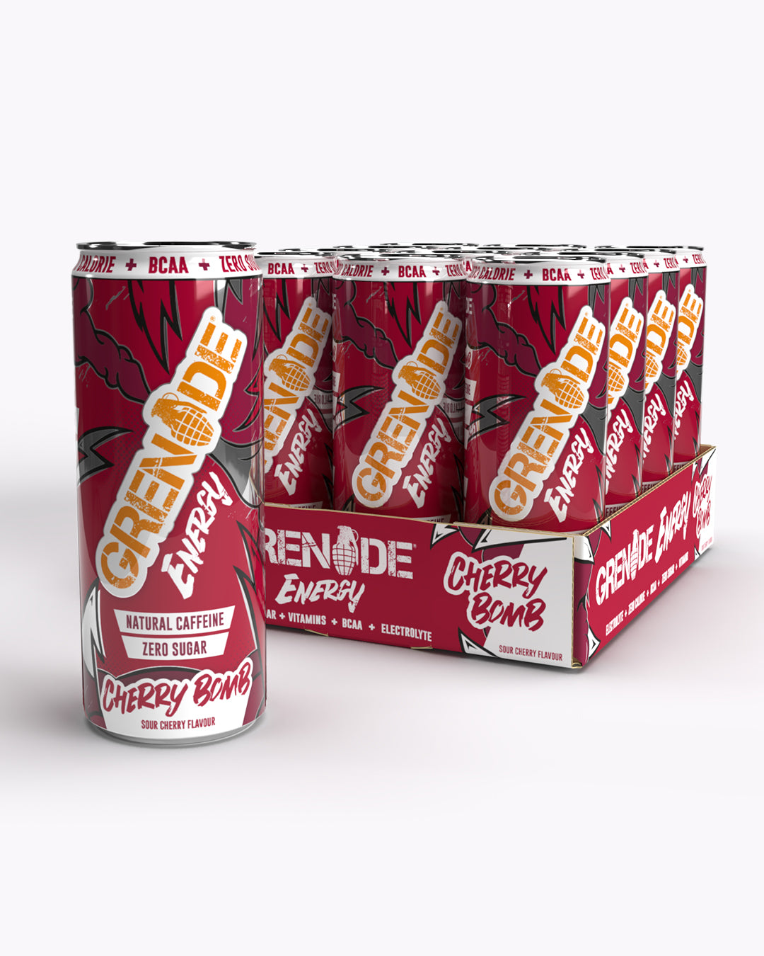 Grenade | Cherry Bomb Energy Drink (12 Pack) | £10 off subscribing to email list | Loyalty discounts and FREE delivery over £40